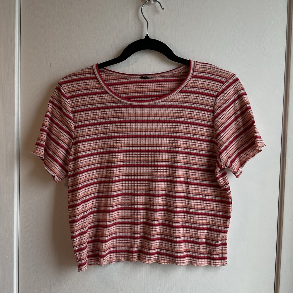 Striped Red and White Women's Top